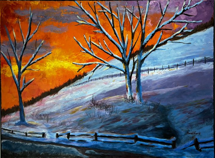 Fire and Ice Sunny Bradford Paintings & Prints, Landscapes & Nature