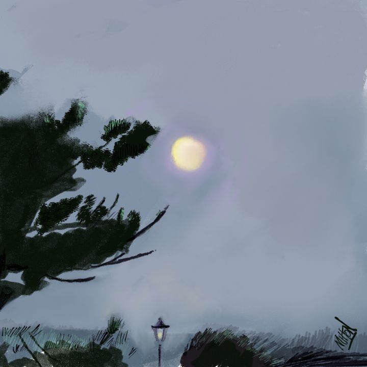 Moonlight and Fog in Blue - Michael Anthony Milton Gallery - Paintings ...