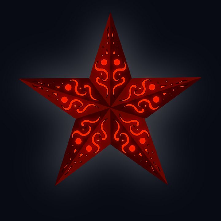 Abstract Rising Red Star Red Star - JuliaRF - Digital Art & AI, Abstract, Color - ArtPal