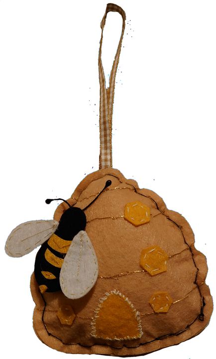 KT's Canvases Honeybee Floral Keychain