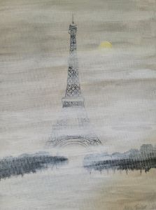 Landmarks: Eiffel Tower in the Fog