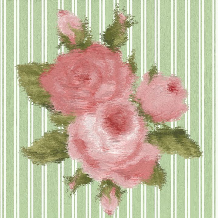 Pink Roses - Blushing Meadow