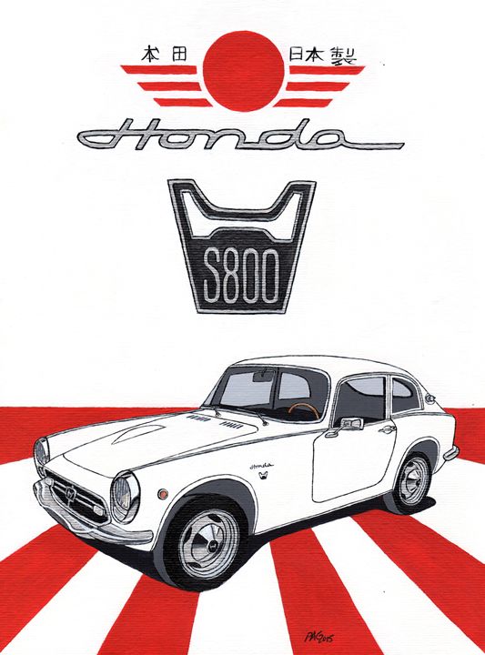 Honda S800 - Paul's Automobile Art ( Paul Cockram ) - Paintings