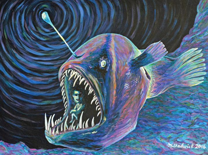 Jonah and the Angler Fish - Monica Chadwick Fine Art