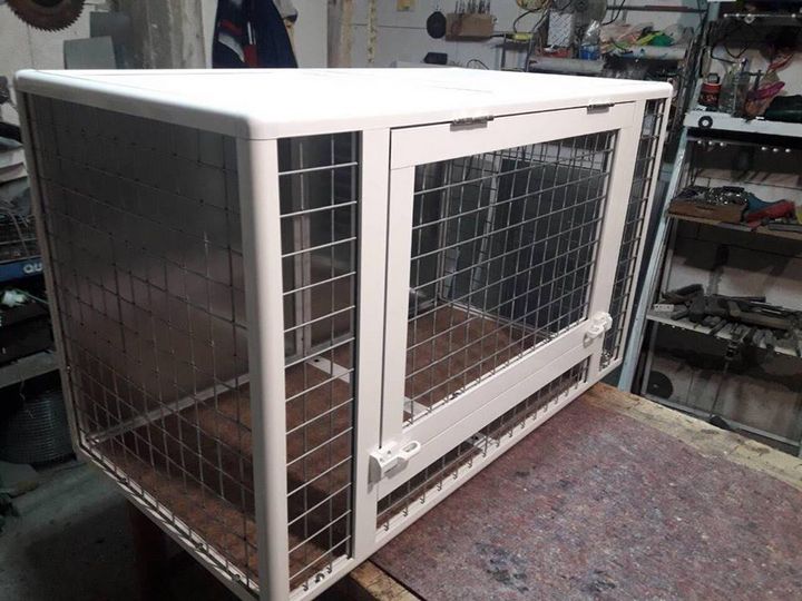 Aluminum cage for  dogs. Color-white - catrin
