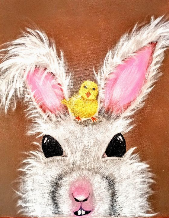 Rabbit and the little chick - Jay  mental art.