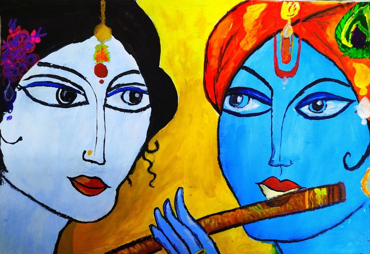 Radha Krishna - Sneha Rai - Paintings & Prints, Religion, Philosophy ...