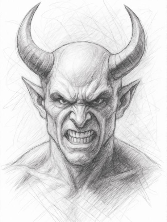 Demonic Devil Pencil Portrait - Leon Woods - Drawings & Illustration ...