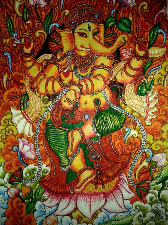 Ganesha Mural - Priyanka Murthy - Paintings & Prints, Religion ...