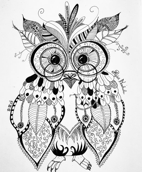 Moster Owl - Mandala & Zelij - Drawings & Illustration ...