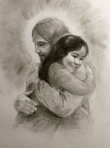 Jesus Hugging Little Girl Shawn Costello Fine Art Paintings