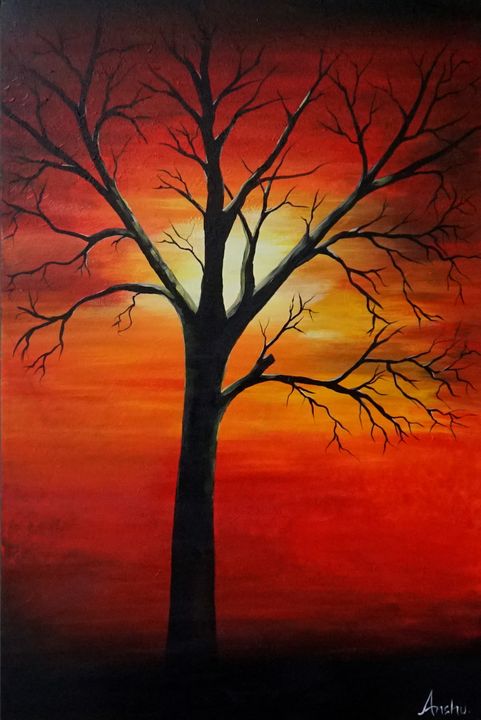 Sun sets, for moon to rise - Wall Narrations - Paintings & Prints