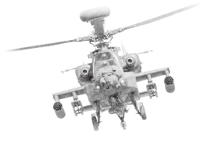 The Apache Helicopter  Tried to capture as many details as I could  r drawing