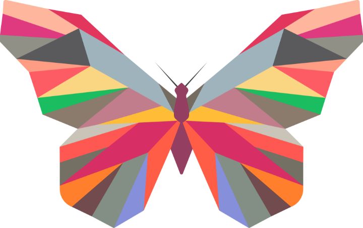 butterfly funny - Partshort - Digital Art, Abstract, Color