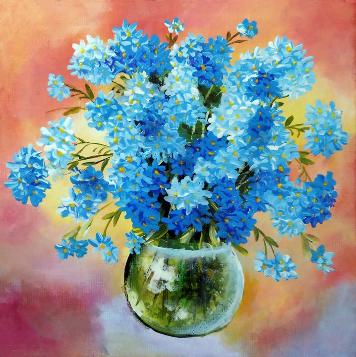 Forget Me Not Nature Art Paintings Prints Flowers Plants Trees Flowers Other Flowers Artpal