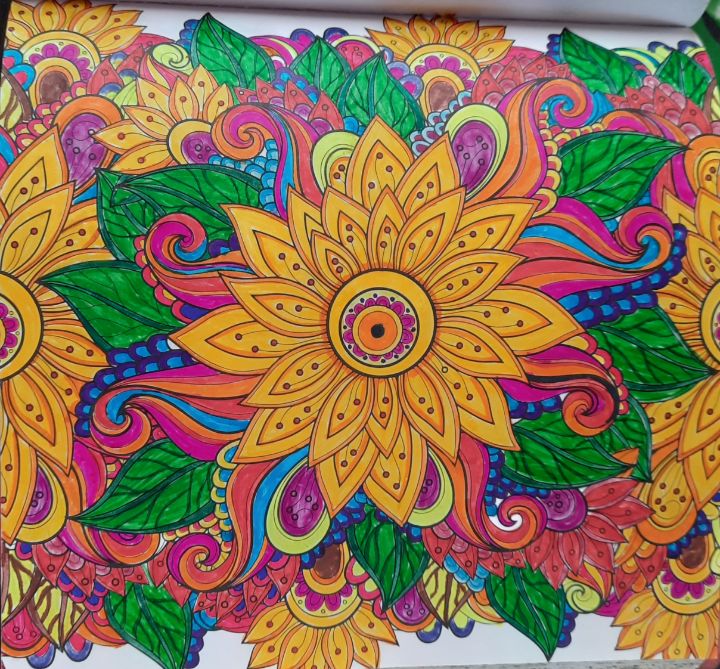 Yello flowers - Mandala art - Paintings & Prints, Flowers, Plants ...