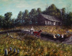 Old Cabin With Vines Dynamicart By J C Ellis Paintings