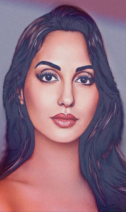 Nora Fatehi Oil Painting Portrait - Shubho_love_arts